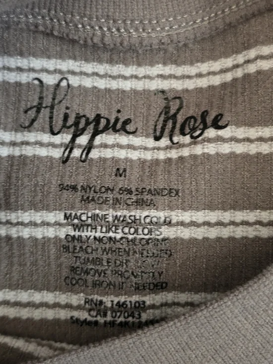 Hippie Rose Striped Crewneck Crop Tees- Set Of 2 - Picture 7 of 7